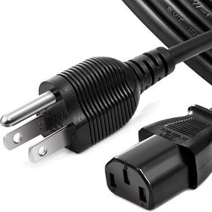 Black 10ft Extra Long AC Power Cord Universal Extension Cable Plug Replacement